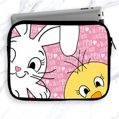 Easter Bunny And Chick  Apple Ipad 2/3/4 Zipper Cases by Valentinaart