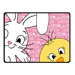 Easter Bunny And Chick  Double Sided Fleece Blanket (small)  by Valentinaart