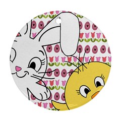 Easter Bunny And Chick  Ornament (round)