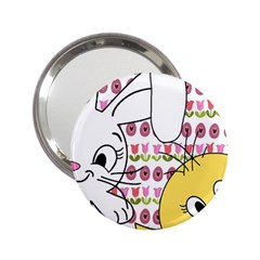 Easter Bunny And Chick  2 25  Handbag Mirrors by Valentinaart