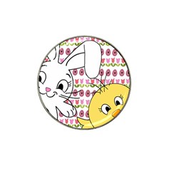 Easter Bunny And Chick  Hat Clip Ball Marker (4 Pack) by Valentinaart