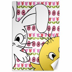 Easter Bunny And Chick  Canvas 20  X 30   by Valentinaart