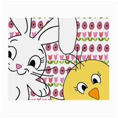 Easter Bunny And Chick  Small Glasses Cloth (2-side) by Valentinaart