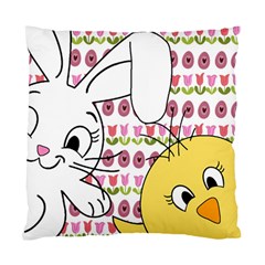 Easter Bunny And Chick  Standard Cushion Case (two Sides) by Valentinaart