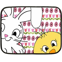 Easter Bunny And Chick  Fleece Blanket (mini) by Valentinaart