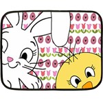 Easter bunny and chick  Fleece Blanket (Mini) 35 x27  Blanket