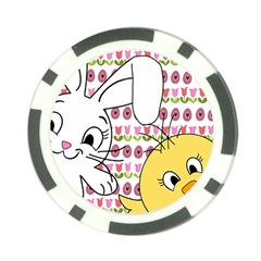 Easter Bunny And Chick  Poker Chip Card Guard (10 Pack) by Valentinaart