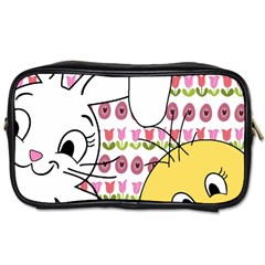 Easter Bunny And Chick  Toiletries Bags by Valentinaart