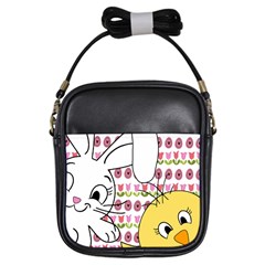 Easter Bunny And Chick  Girls Sling Bags by Valentinaart