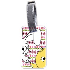 Easter Bunny And Chick  Luggage Tags (one Side)  by Valentinaart