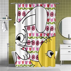 Easter Bunny And Chick  Shower Curtain 48  X 72  (small)  by Valentinaart