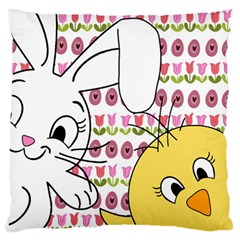 Easter Bunny And Chick  Standard Flano Cushion Case (two Sides) by Valentinaart