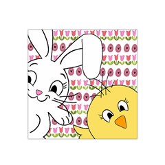 Easter Bunny And Chick  Satin Bandana Scarf by Valentinaart