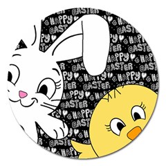 Easter Bunny And Chick  Magnet 5  (round) by Valentinaart