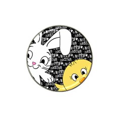 Easter Bunny And Chick  Hat Clip Ball Marker by Valentinaart