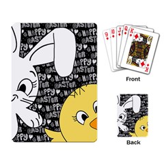 Easter Bunny And Chick  Playing Card by Valentinaart