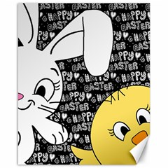 Easter Bunny And Chick  Canvas 16  X 20   by Valentinaart