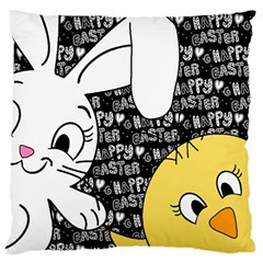 Easter Bunny And Chick  Large Cushion Case (two Sides) by Valentinaart