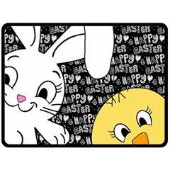 Easter Bunny And Chick  Double Sided Fleece Blanket (large)  by Valentinaart