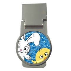 Easter Bunny And Chick  Money Clips (round)  by Valentinaart