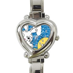 Easter Bunny And Chick  Heart Italian Charm Watch by Valentinaart