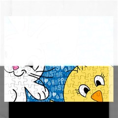 Easter Bunny And Chick  Rectangular Jigsaw Puzzl by Valentinaart