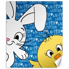 Easter Bunny And Chick  Canvas 20  X 24   by Valentinaart