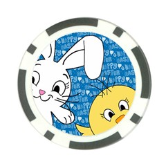 Easter Bunny And Chick  Poker Chip Card Guard (10 Pack) by Valentinaart