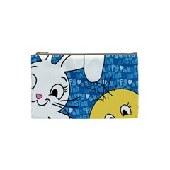 Easter Bunny And Chick  Cosmetic Bag (small)  by Valentinaart