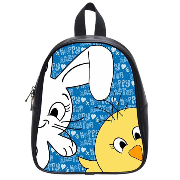 Easter bunny and chick  School Bags (Small) 