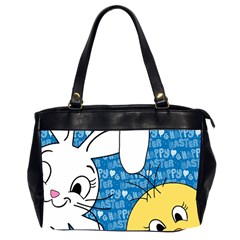 Easter Bunny And Chick  Office Handbags (2 Sides)  by Valentinaart