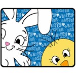 Easter bunny and chick  Fleece Blanket (Medium)  60 x50  Blanket Front