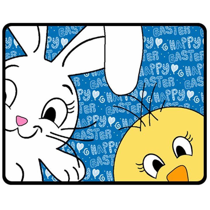 Easter bunny and chick  Fleece Blanket (Medium) 