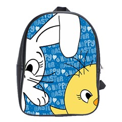 Easter Bunny And Chick  School Bags (xl)  by Valentinaart