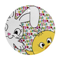 Easter Bunny And Chick  Ornament (round)