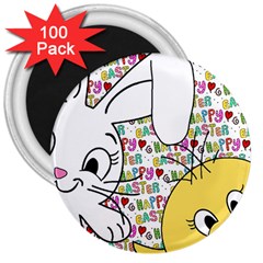 Easter Bunny And Chick  3  Magnets (100 Pack) by Valentinaart