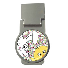 Easter Bunny And Chick  Money Clips (round)  by Valentinaart