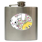 Easter bunny and chick  Hip Flask (6 oz) Front