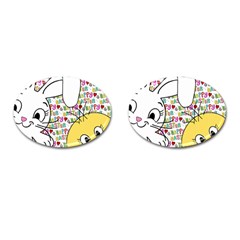 Easter Bunny And Chick  Cufflinks (oval) by Valentinaart