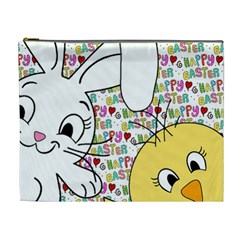 Easter Bunny And Chick  Cosmetic Bag (xl) by Valentinaart