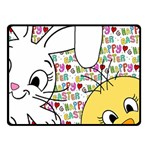 Easter bunny and chick  Fleece Blanket (Small) 50 x40  Blanket Front