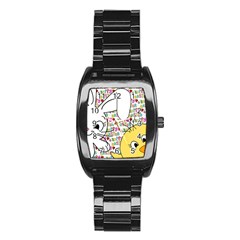 Easter Bunny And Chick  Stainless Steel Barrel Watch