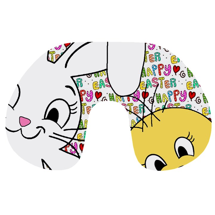 Easter bunny and chick  Travel Neck Pillows