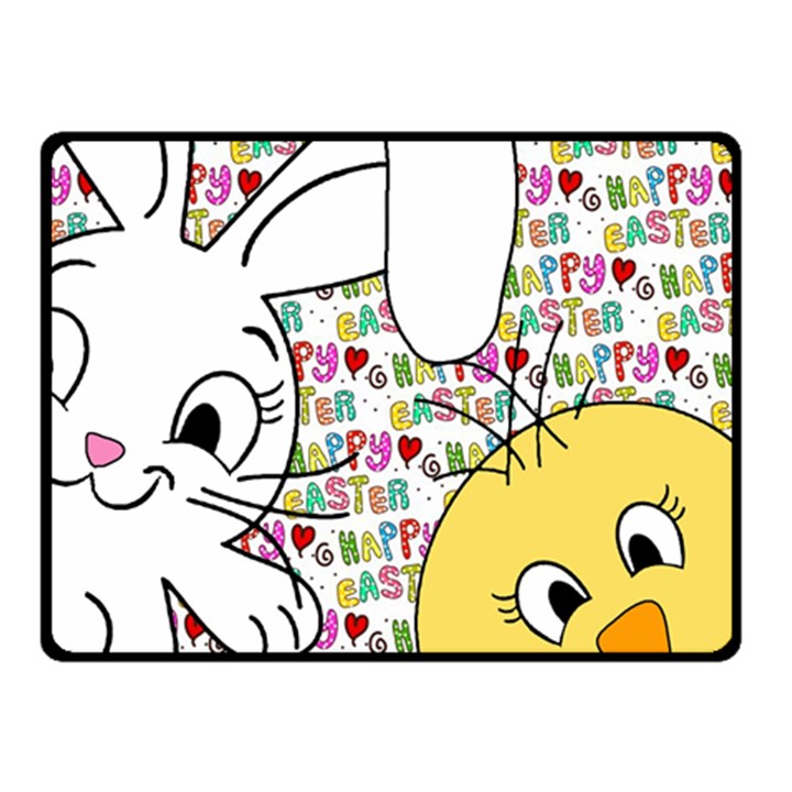 Easter bunny and chick  Double Sided Fleece Blanket (Small) 