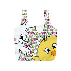 Easter Bunny And Chick  Full Print Recycle Bags (s)  by Valentinaart