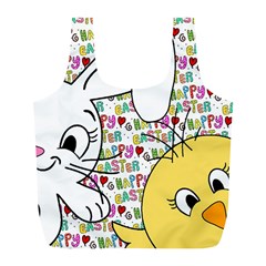 Easter Bunny And Chick  Full Print Recycle Bags (l)  by Valentinaart