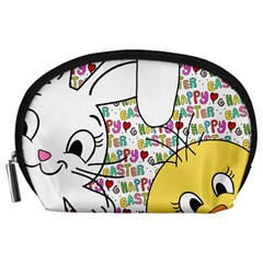 Easter Bunny And Chick  Accessory Pouches (large)  by Valentinaart