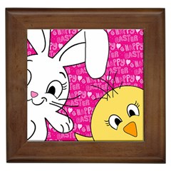 Easter Bunny And Chick  Framed Tiles by Valentinaart