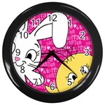 Easter bunny and chick  Wall Clocks (Black) Front