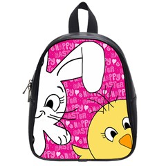 Easter Bunny And Chick  School Bags (small)  by Valentinaart